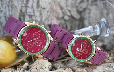 Stainless Steel Quartz Couple Watches - 2 Pcs