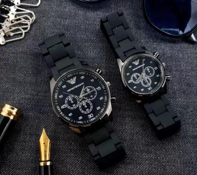 Stainless Steel Quartz Couple Watches - 2 Pcs